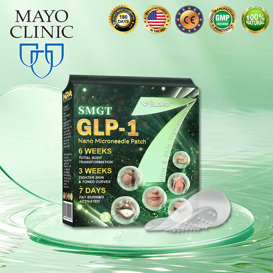 Oficjalny Sklep | Buildleaf® SMGT-GLP-1 Nano Microneedle Patch™ z Kolagenem i Matrixylem 3000 |Działa na otyłość, luźną skórę, nadciśnienie, cukrzycę, stłuszczenie wątroby, ból stawów, mgłę mózgową, brak energii, bóle ciała i inne dolegliwości.