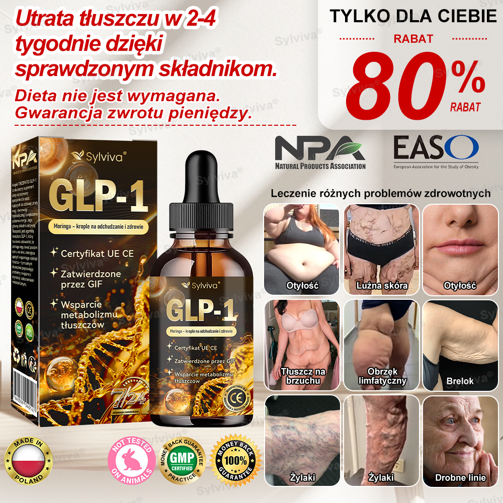 🔥Polecane przez Klinikę Mayo | Oficjalny sklep | Sylviva® GLP-1 Moringa – krople na odchudzanie i zdrowie 🔥 (Spalacz tłuszczu o jakości spożywczej – opracowany przez Towarzystwo Otyłości