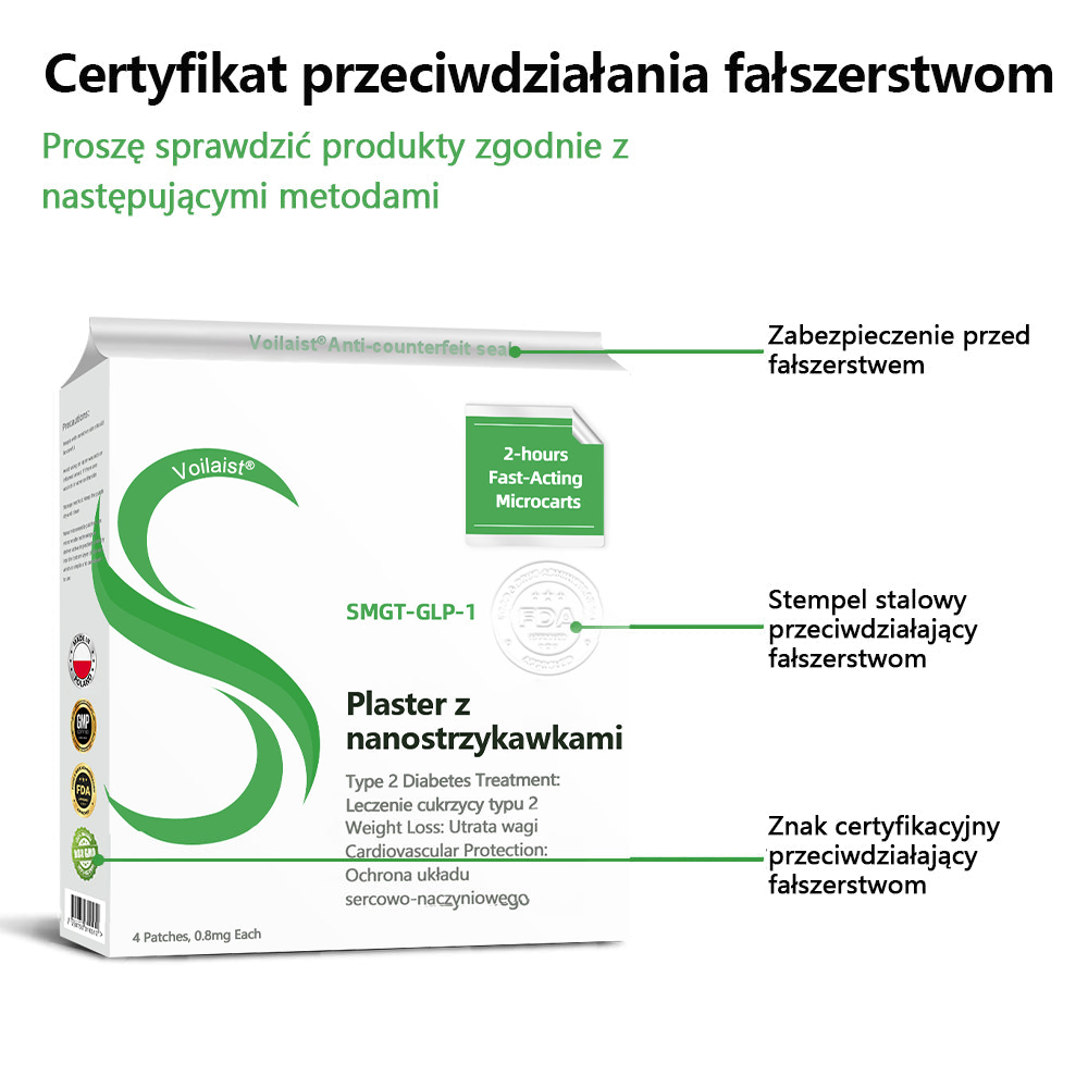 Voilaist® SMGT-GLP-1 Nano Microneedle Patch🍃Bezbolesny, długotrwały, zwalczający cukrzycę, otyłość i choroby układu krążenia🔥🔥🔥