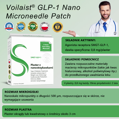 Voilaist® SMGT-GLP-1 Nano Microneedle Patch🍃Bezbolesny, długotrwały, zwalczający cukrzycę, otyłość i choroby układu krążenia🔥🔥🔥