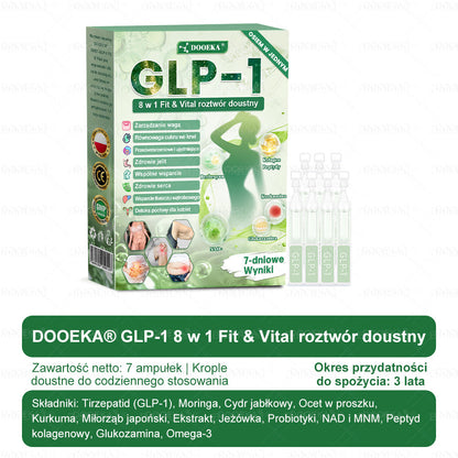 🎁DOOEKA® GLP-1 8 w 1 Fit & Vital roztwór doustny – Raz dziennie, widoczne zmiany w ciągu 7 dni / W przypadku otyłości, zdrowia serca i układu krążenia, cukrzycy, bezdechu sennego, zdrowia jelit, problemów ze stawami i wielu innych