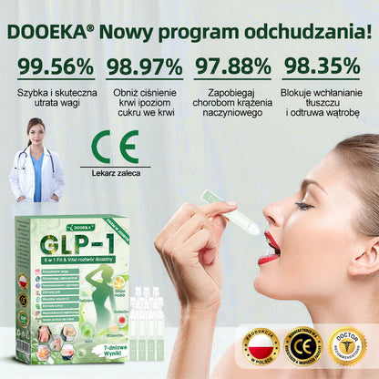 🎁DOOEKA® GLP-1 8 w 1 Fit & Vital roztwór doustny – Raz dziennie, widoczne zmiany w ciągu 7 dni / W przypadku otyłości, zdrowia serca i układu krążenia, cukrzycy, bezdechu sennego, zdrowia jelit, problemów ze stawami i wielu innych